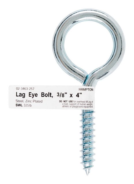 02-3463-257 Lag Screw Eye Bolt 0.375 X 4 In. - Pack Of 10