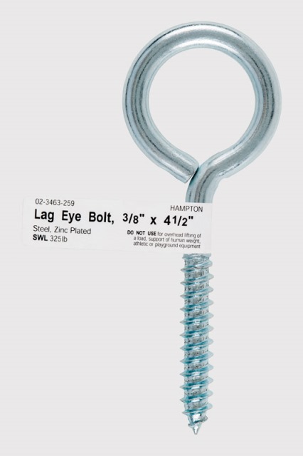 02-3463-259 Lag Screw Eye Bolt 0.375 X 4.25 In. - Pack Of 10