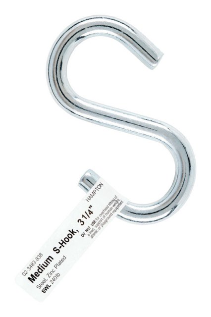 02-3483-838 S Peg Medium Wire Hook 0.327 X 3.25 In. - Pack Of 20