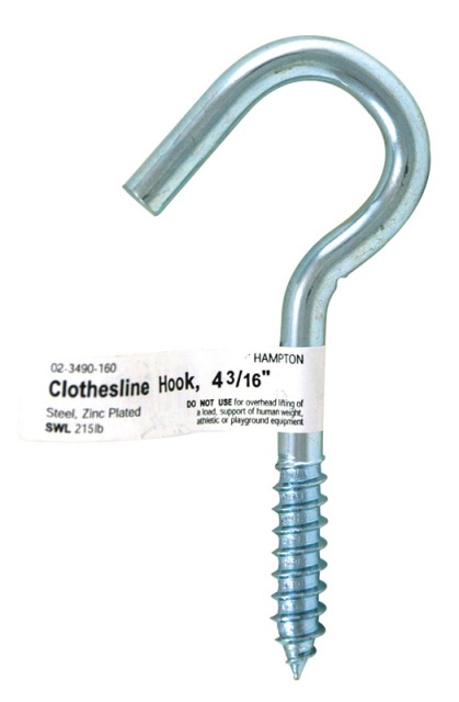 02-3490-160 Clothesline Bolt Hook 0.375 X 4.19 In. -