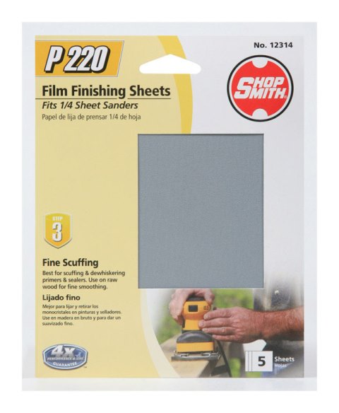 12314 220 Grit Sanding Sheet - Pack Of 5