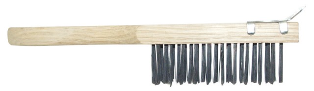 Wbs411 Wire Scratch Handle Wood Brush Stainless Steel - 4 X 11 In.