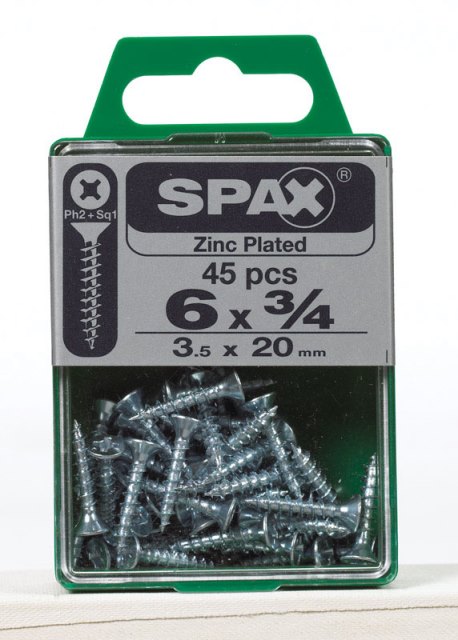 4101010350202 Multi-material Screws Flat Head 6 X 0.75 In. Zince Plated 45 Box - Pack Of 5