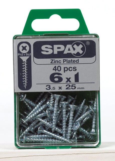 4101010350252 Multi-material Screws Flat Head 6 X 1 In. Zince Plated 40 Box - Pack Of 5