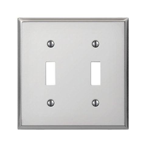 C983ttch 2 Toggle Stamped Steel Wall Plate Pro-polished Chrome