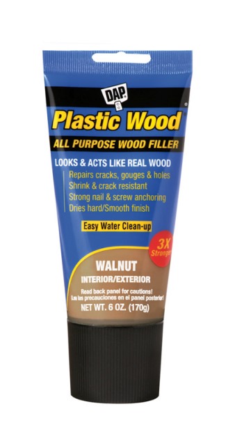 00584 6 Oz Plastic Wood Stainable Wood Filler, Walnut