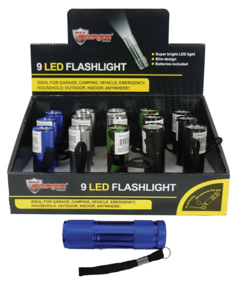 Fl-9le Promotional Flashlight In Display 9 Led - Pack Of 15