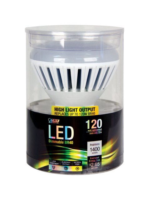 Br40ho-led Led Light Bulb 22 Watt Br40 Soft White Reflector Medium Base 2700 K - Pack Of 4