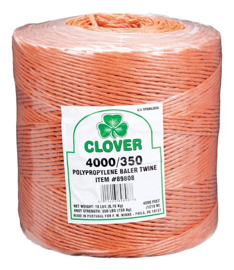 Clover 89808 Poly Tying Twine Orange -4000 Ft.