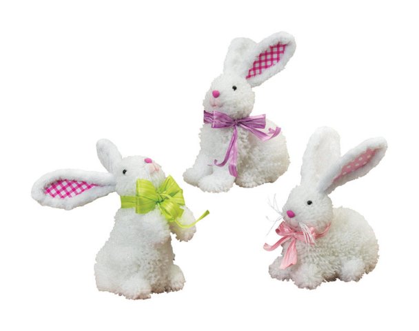 Gerson 2254740 10 In. Easter Bunny Figurine Statue- Pack Of 3
