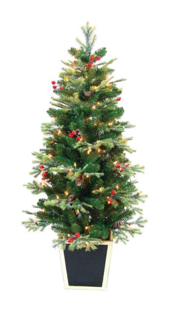 Melo620200ace 4.5 Ft. Whitehorse Berry Pre Lit Artificial Christmas Tree Clear