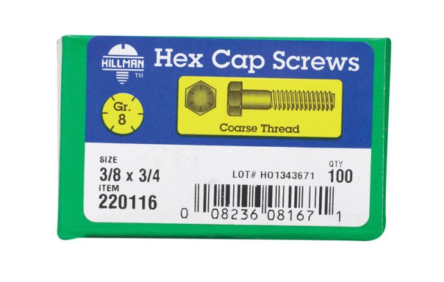 220116 0.375 X 0.75 In. Hex Head Grade 8 Cap Screw