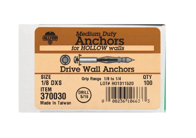 370030 118dxs Drive Wall Anchors