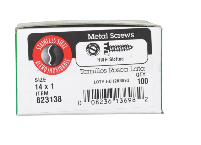 0823138 14 X 1 In. Sheet Metal Screw & Hex Washer Head