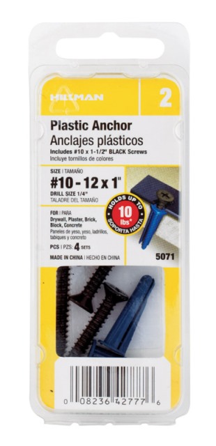 UPC 008236427738 product image for 5068 10-12 watt Plastic Anchors with Screw  White - pack of 10 | upcitemdb.com
