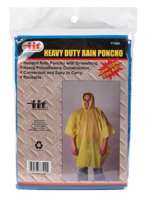 77500 Heavy Duty Rain Poncho- Pack Of 36