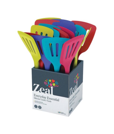 J157disp Silicone Cooks Slot Turner Assorted Colors - Pack Of 20