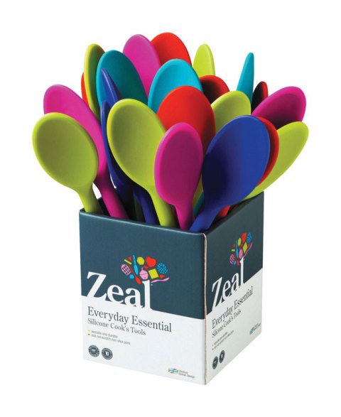 J158disp Silicone Cooks Spoon Assorted Colors - Pack Of 24