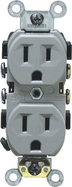 0cr15-0gs Commercial Outlet Duplex Receptacle Gray