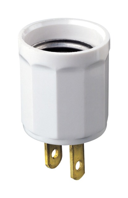 Leviton 00061-00w 600 Watt Lamp Holder Adapter Plug White