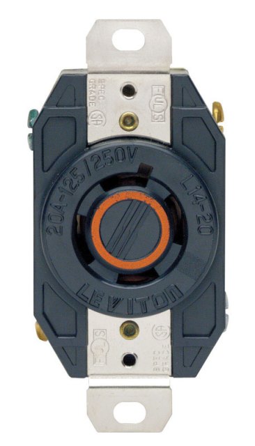 Leviton 02410-00d L14-20r Locking Receptacle - 20a