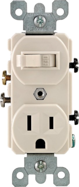 05225-0ts 15 Amp Single Pole Switch & Grounded Receptacle