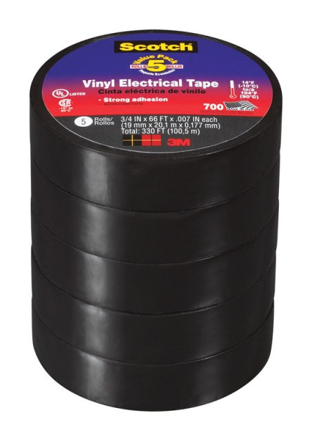 Scotch 24413-ba-6 0.75 In. Vinyl Electrical Tape Black -