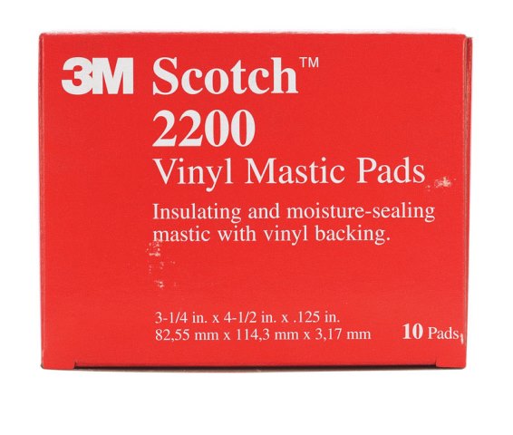 Scotch 2200 3.25 X 4.5 In. Vinyl Mastic Pad Black - Pack Of 10