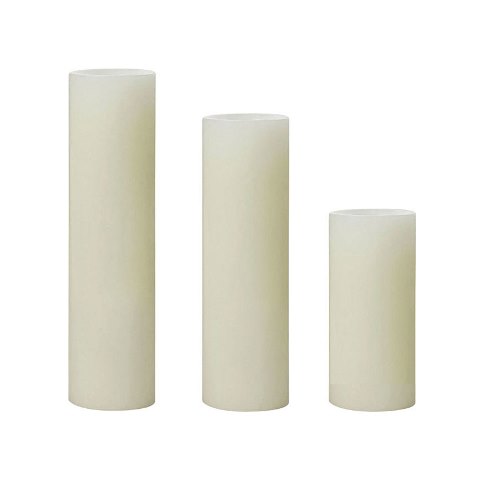 Cgt63538cr3 Plastic Slim Pillar Led Flameless Candle Cream