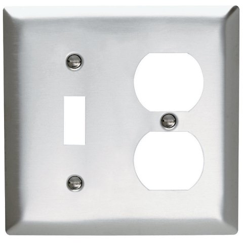 Ss18cc10 Toggle & Duplex Receptacle Wall Plate 2 Gang