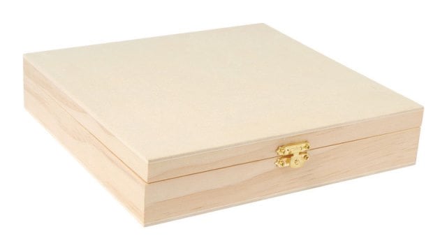 40645e Natural Wood Cigar Box Beige - 1.7 X 8.3 X 8.1 In. -