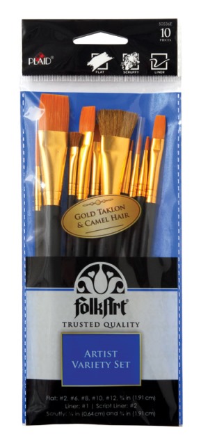 50536e Folkart Paint Brush Set Multiple Sizes