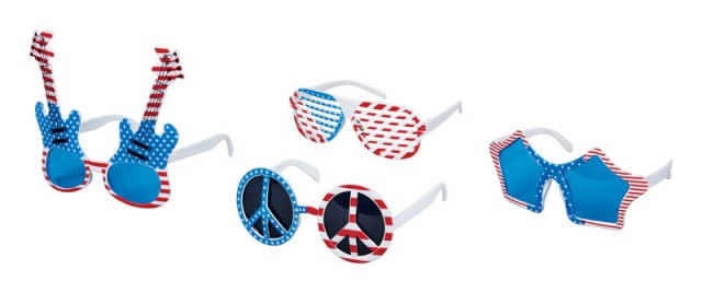G88146 Patriotic Novelty Glasses Plastic - Pack Of 24