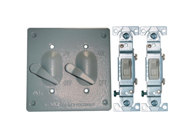 14219 Toggle Cover With 3 Way Switch Gray - 4.57 X 2.83 In.