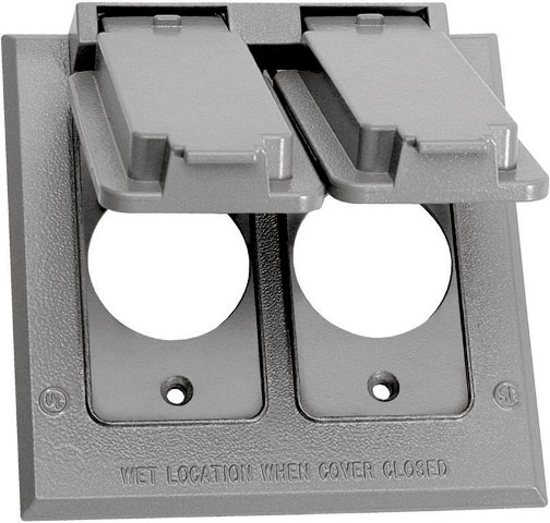 14324 2 Gang Receptacle Cover Gray - 4.55 X 4.55 In.