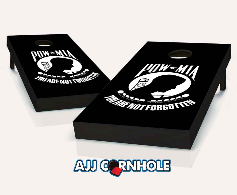 Ajjcornhole 107-pow-mia Pow Mia Theme Cornhole Set With Bags - 8 X 24 X 48 In.