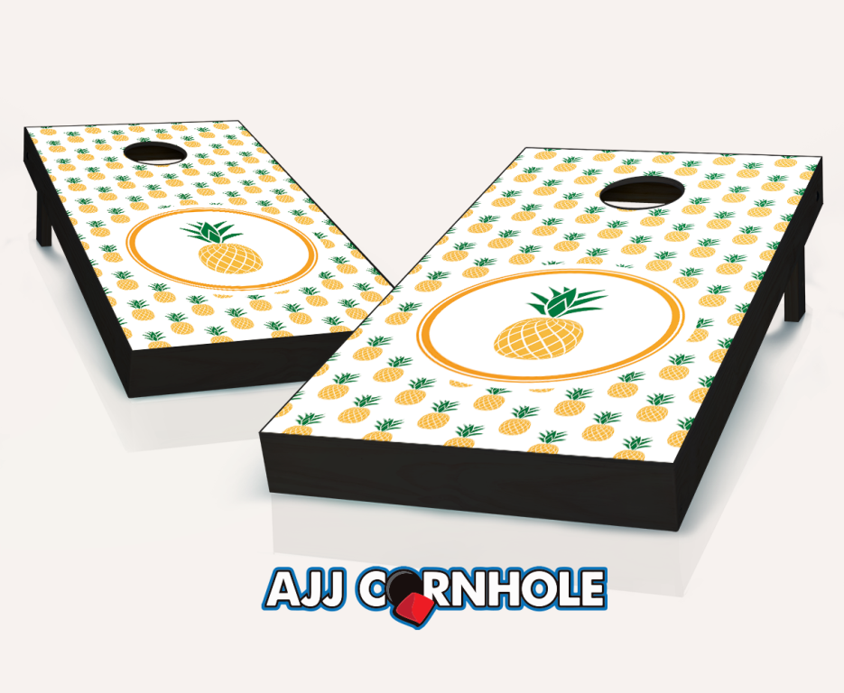 Ajjcornhole 107-pineapple Pineapple Theme Cornhole Set With Bags - 8 X 24 X 48 In.