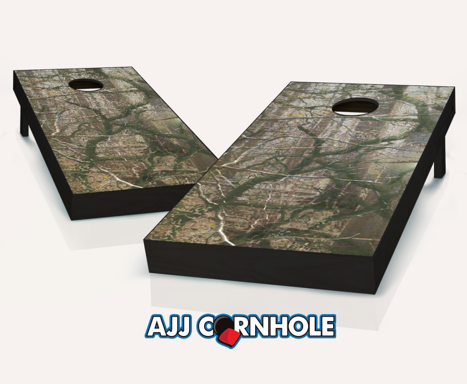 Ajjcornhole 107-woodedcamo Wooded Camo Theme Cornhole Set With Bags - 8 X 24 X 48 In.