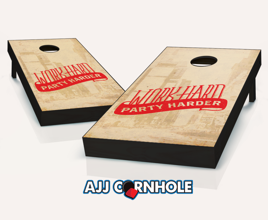 Ajjcornhole 107-partyharder Party Harder Theme Cornhole Set With Bags - 8 X 24 X 48 In.