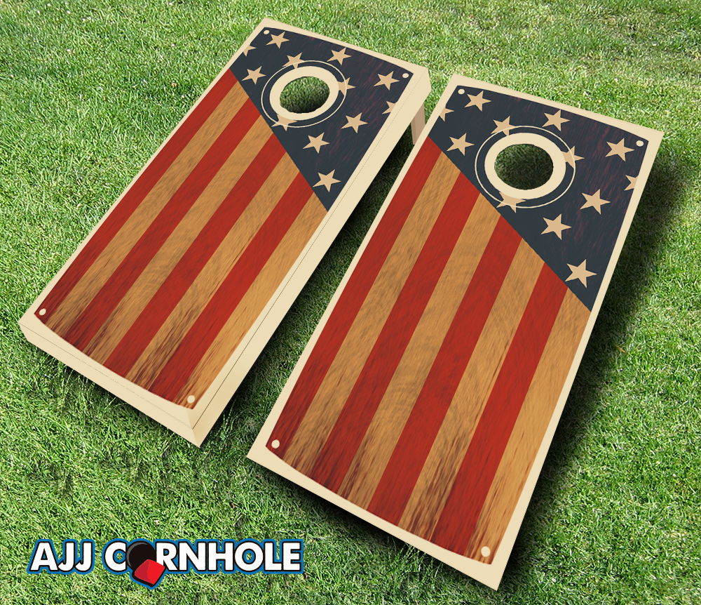 Ajjcornhole 109-colonial Colonial Chestnut Theme Cornhole Set With Bags - 8 X 24 X 48 In.