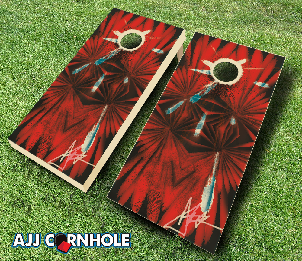 Ajjcornhole 109-redgame Redgame Ebony Theme Cornhole Set With Bags - 8 X 24 X 48 In.