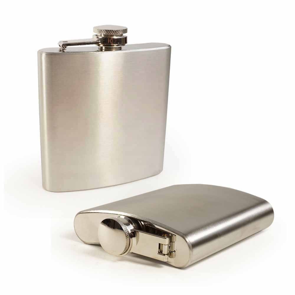 Tuff Luv I13-1 6 Oz Mat Brushed Silver Hip Flask For Special Occasions, Stainless Steel