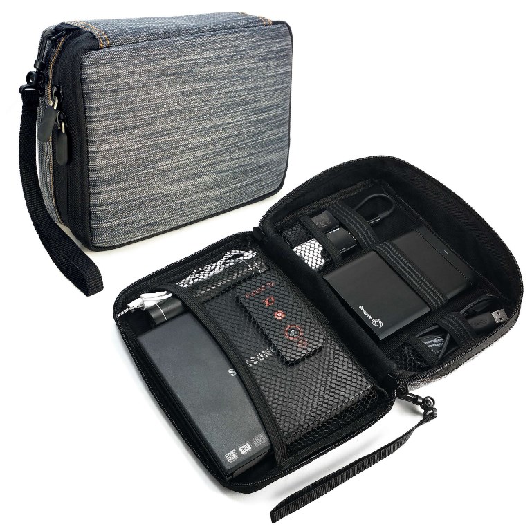 Tuff Luv G3-84 Electronics Accessories Grey Stripe Travel Organizer & Gadget Bag