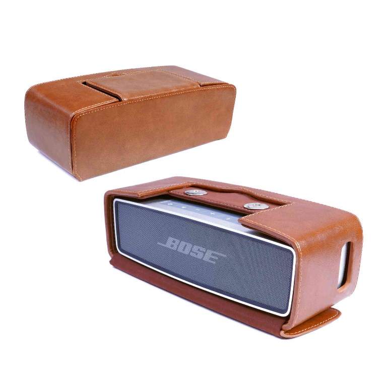 Tuff Luv J16-13 Vintage Genuine Leather Nfc Travel Case For Bose Sound Link Mini & Mini Ii With Nfc Tag, Brown
