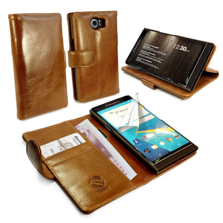 Tuff Luv C11-81 Vintage Genuine Leather Wallet Case Cover Screen Protector for Blackberry Priv, Brown Tuff Luv C11-81 Vintage Genuine Leather Wallet Case Cover Screen Protector for Blackberry Priv, Brown