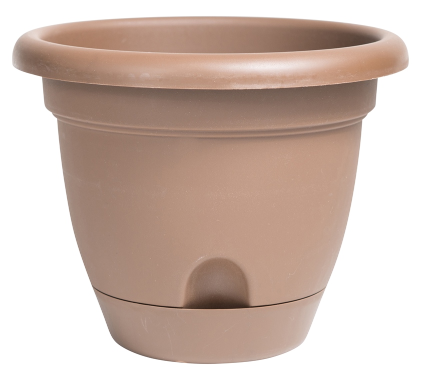 14 In. Lucca Self Watering Planter, Chocolate