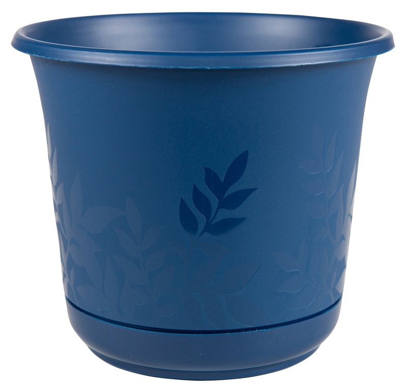 Fp0831 8 In. Freesia Planter With Saucer, Deep Sea
