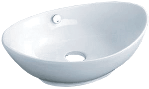 Ci Ch1210 Canoe Porcelain Oval Shaped Vessel Sink White