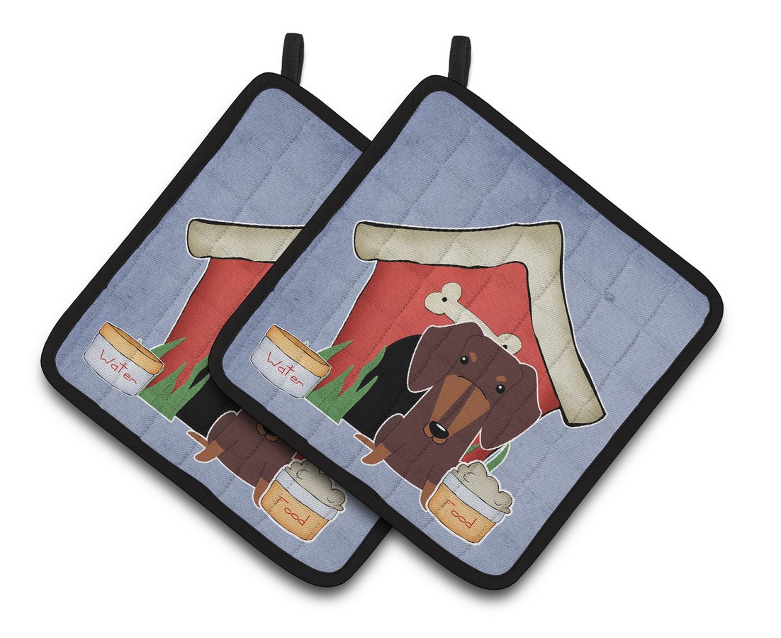 Bb2885pthd Dog House Collection Dachshund Chocolate Pair Of Pot Holders