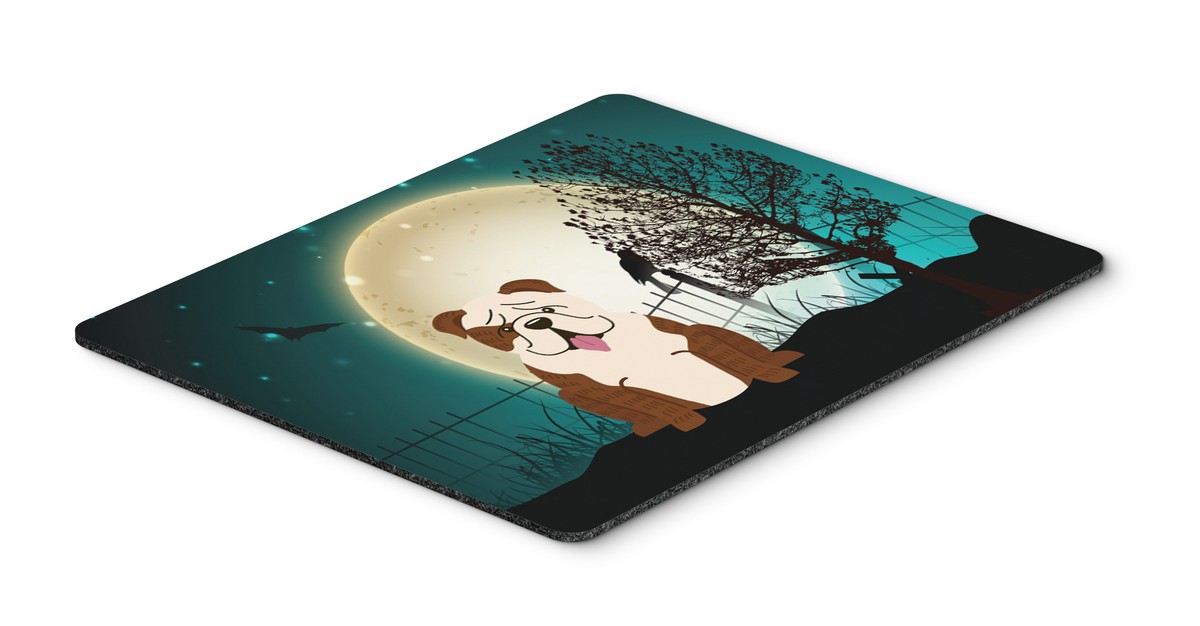 UPC 652513458184 product image for Halloween Scary English Bulldog Brindle White Mouse Pad, Hot Pad or Trivet | upcitemdb.com